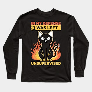 Cool Funny tee In My Defense I Was Left Unsupervised Long Sleeve T-Shirt